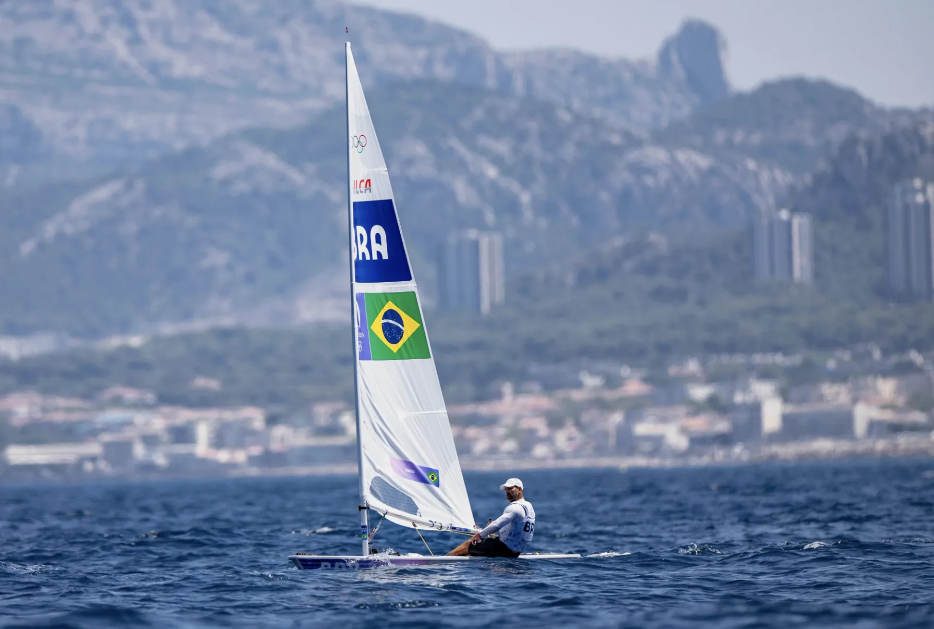 Bruno Fontes sailing an ILCA